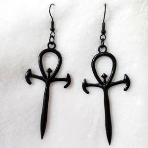 COPY - Dracula Vampire black ankh Gothic Halloween earrings